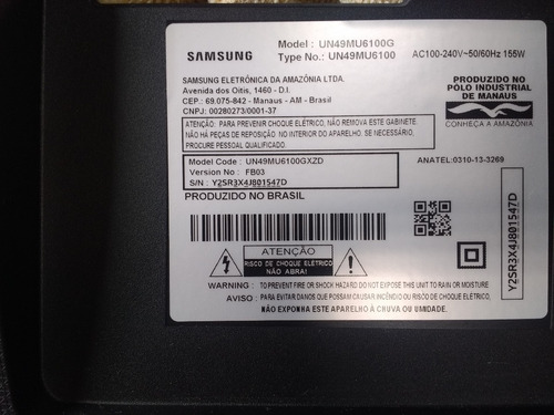 Capa Traseira Tv Samsung 4k 49 Mu6100