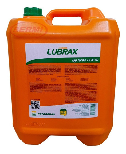 Imagem 3 de 4 de Óleo Motor Diesel 15w40 Lubrax Top Turbo - Balde 20 Litros