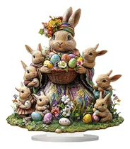Comprar Conejos De Pascua Huevos Figurine Decoración De Escultura