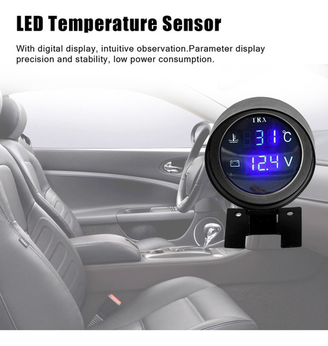 Marcador De Temperatura + Voltímetro Digital Para Vehículos