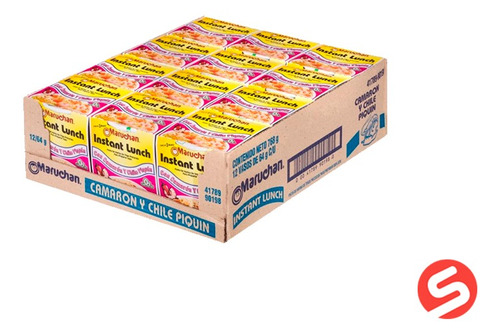 Caja Sopa Instantánea Maruchan Camarón Y Chile Piquín 12 Pz