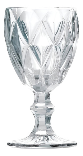Taça De Vidro Diamond Transparente 300ml Água Class Home