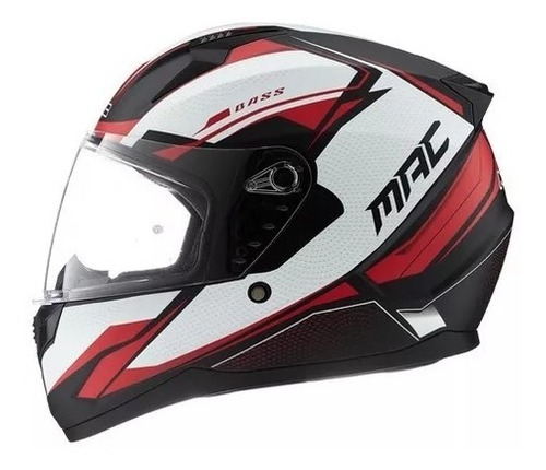 Casco Mac Bass Zepelin Mat Red/black (t,l) - Motordos