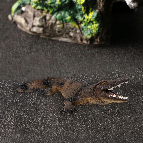 3 Simulación De Figuras De Animales De Cocodrilo, Marrón