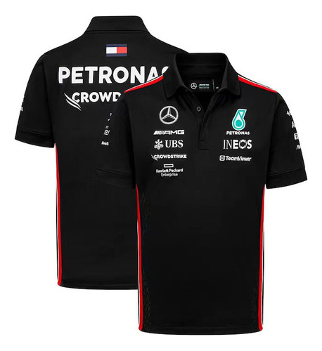 Camiseta Polo Negra Formula 2023 F1 Mercedes Benz