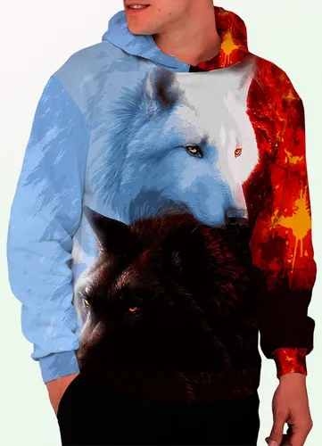 Buzo Chompa Sudadera Hoddie Saco Animales Lobo