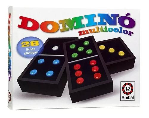 Juego De Domino Multicolor 28 Fichas Plasticas Ruibal