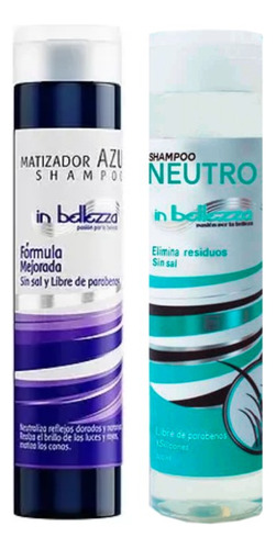 Kit Shampoo Neutro Y Matizador Azul In Bellezza 500gr
