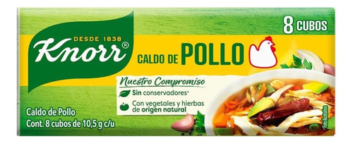 Knorr Caldo De Pollo 105g 10 Cubos De 10.5g C/u