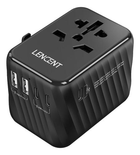 Adaptador Enchufe Viaje Universal Cargador 2 Usb Y 3 Tipo C