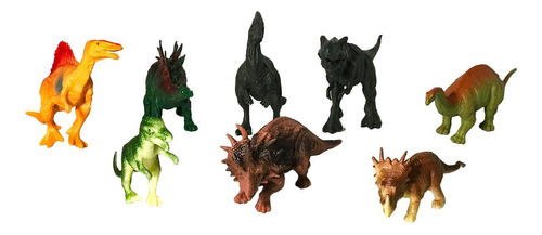 Dinossauro De Brinquedo Kit Coleção 8 Peças De Borracha