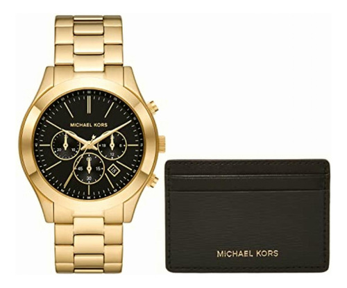 Set Reloj Y Tarjetero Michael Kors Mk1076set Runway De Acero