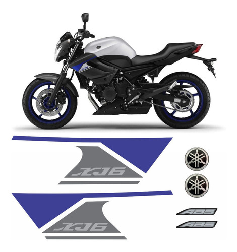 Kit Adesivo Moto Emblema Yamaha Xj6n 2015 Xj62015 Cor PADRÃO