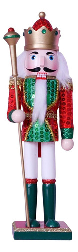 Cascanueces De Madera Brillante Figuras Navidad Bota Verde