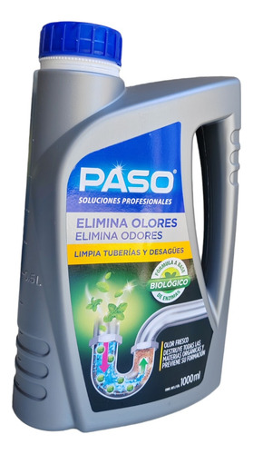 Pack X2 Paso Desatascador Cañeria Elimina Olores Biológico1l