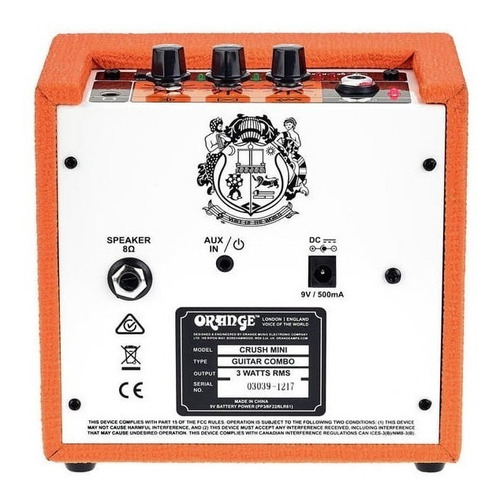 Amplificador Orange Crush Mini De 3w Para Guitarra Y Ukelele