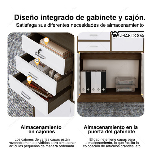 Archivero Multiusos De 3 Cajones Carta 1 Puerta Para Oficina