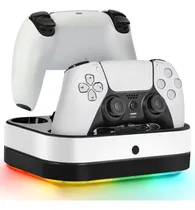 Comprar Cargador Para Mandos Ps5 Estación De Carga Ps5 Rgb Blanco