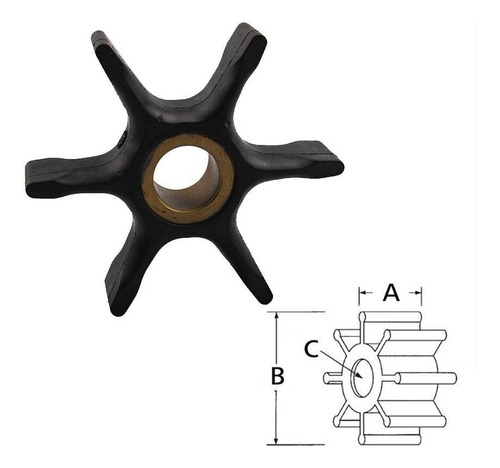 Rotor Bomba Agua Johnson Evinrude 55-75 Hp  396725 432594 Rotorax La Linea Más Completa De Rotores