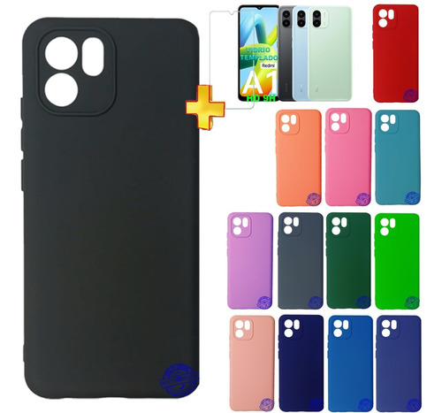 Funda Protector Xiaomi Redmi A1 Silicona Case Mas Vidrio