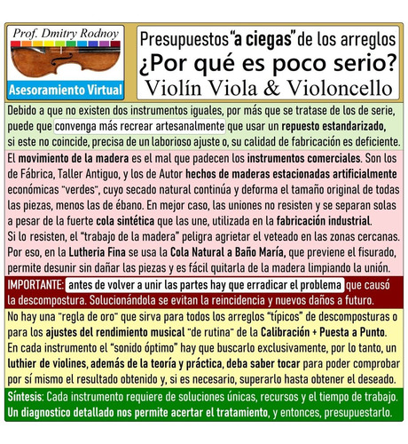 Imagen 2 de 10 de Violin - Arreglos En General Afinación - Prof. Dmitry Rodnoy