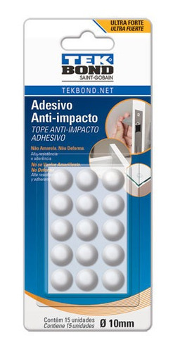 Adesivo Anti Impacto Ultra Forte Bumber Gota 10mm C/ 15 Unid