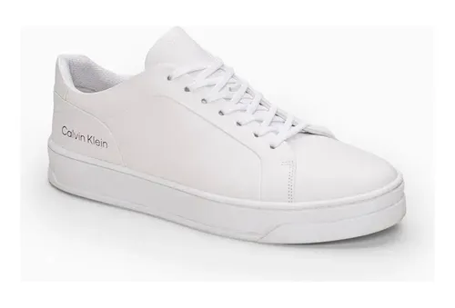 T nis Masculino De Couro Calvin Klein Branco