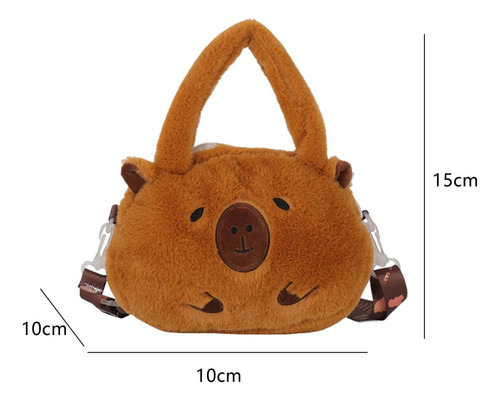 1 Bolso Bandolera De Felpa Con Forma De Capibara Para Mujer