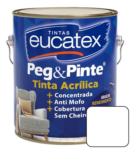 Eucatex Peg & Pinte tinta acrílica antimofo 3.6L cor branco neve
