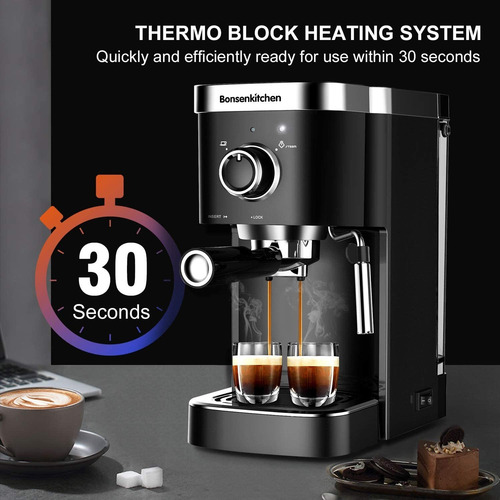 Cafetera Bonsenkitchen, Espresso, 20 Bar, Con Espumador