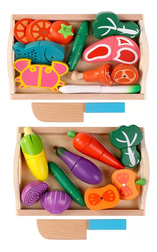 Juguete De Madera Food Play, 2 Piezas