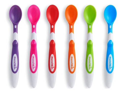Cucharas Para Bebé Multicolor De Plástico 6 Pzas
