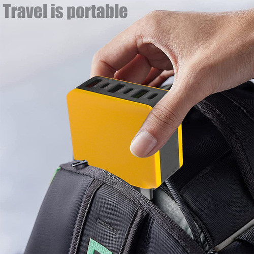 Cargador Pd Usb Tipo C De 120 W Y 6 Puertos Cargador De Carg