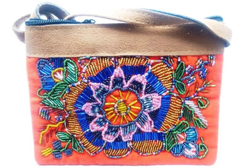 Bolsa Huichol Chaquira Canutillo Mexico Mujer Cross Body Nu 