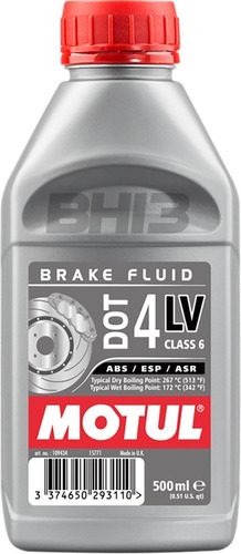 Fluído De Freio Motul Dot 4 Lv Classe 6 500ml Brake Fluid