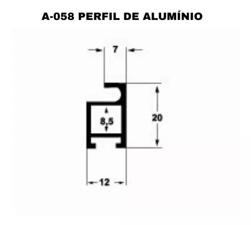 Perfil Alumínio Tela Mosquiteiro Montante A058 20metros