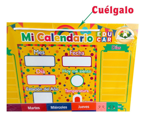 Imagen 3 de 4 de Calendario Magnético Didáctico/ Estaciones Meses Días/ Niños