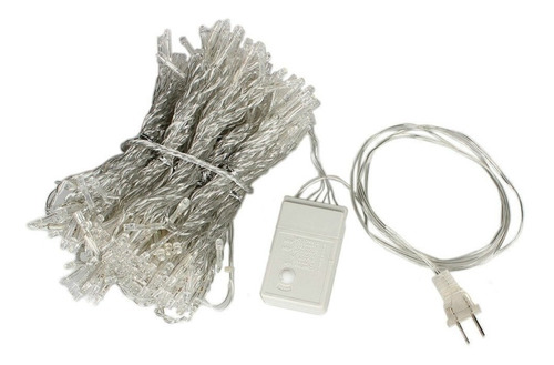 Imagen 5 de 10 de Cortina Led 300 Luces12 - Bco Calido Tira 3x3 Metros Navi