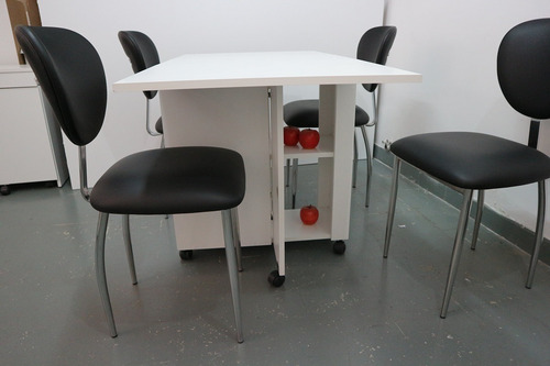 Mesa Plegable Cocina Con Cajones Manija Perfil Aluminio.