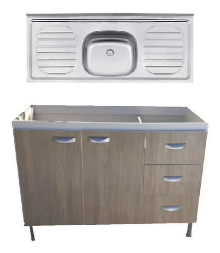 Imagen 2 de 2 de Bajo Mesada 3 Cajones+ Pileta + Bacha Oferta Kit Cocina
