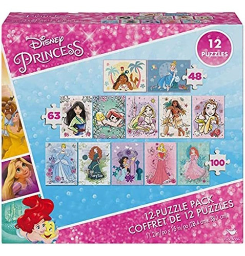 Spin Master Games Disney Princess, Paquete De 12 Rompecabez