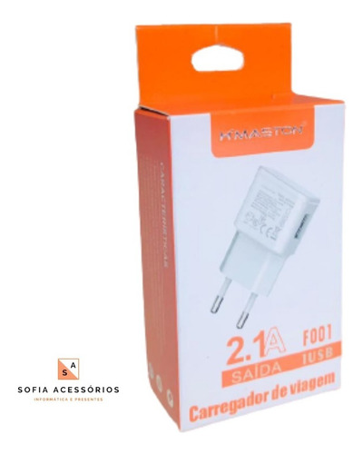 Carregador Fonte Usb Tomada 2.1a Bivolt Celular H'maston