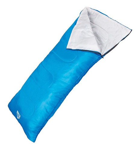 Bolsa De Dormir Acolchada 180 X 75cm Camping Con Bolso Viaje Color Azul
