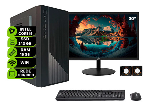 Computador Intel Core I5 4590 Ddr3 16gb Ssd 240gb Monitor 20