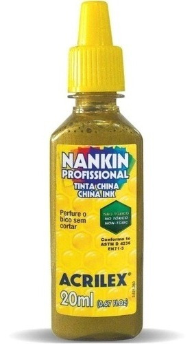 Tinta Nankin Profissional 20ml Acrilex Cor Ouro