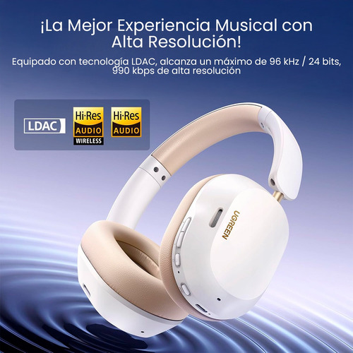 Audifonos Ugreen Hitune Max5c Bluetooth Blanco Ldac Hi-res
