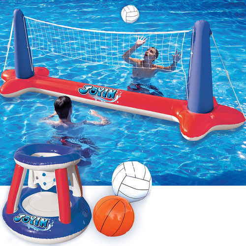 Sloosh Juego De Flotadores Inflables Para Piscina, Red De Vo