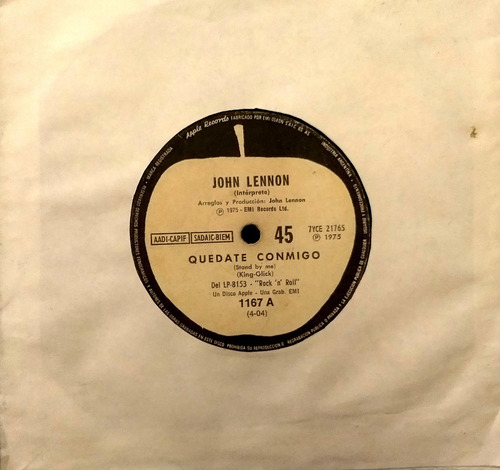 Beatles - Single John Lennon Quédate Conmigo