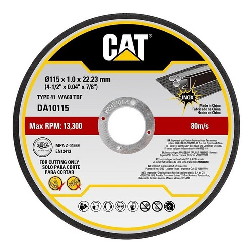 Disco Cat Para Corte Metal De 115x1x22mm Kit 10piezas Fubral