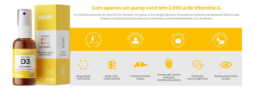 Vitamina D3 Em Spray 2000ui Em Cada Jato Ydrosolv® Yosen